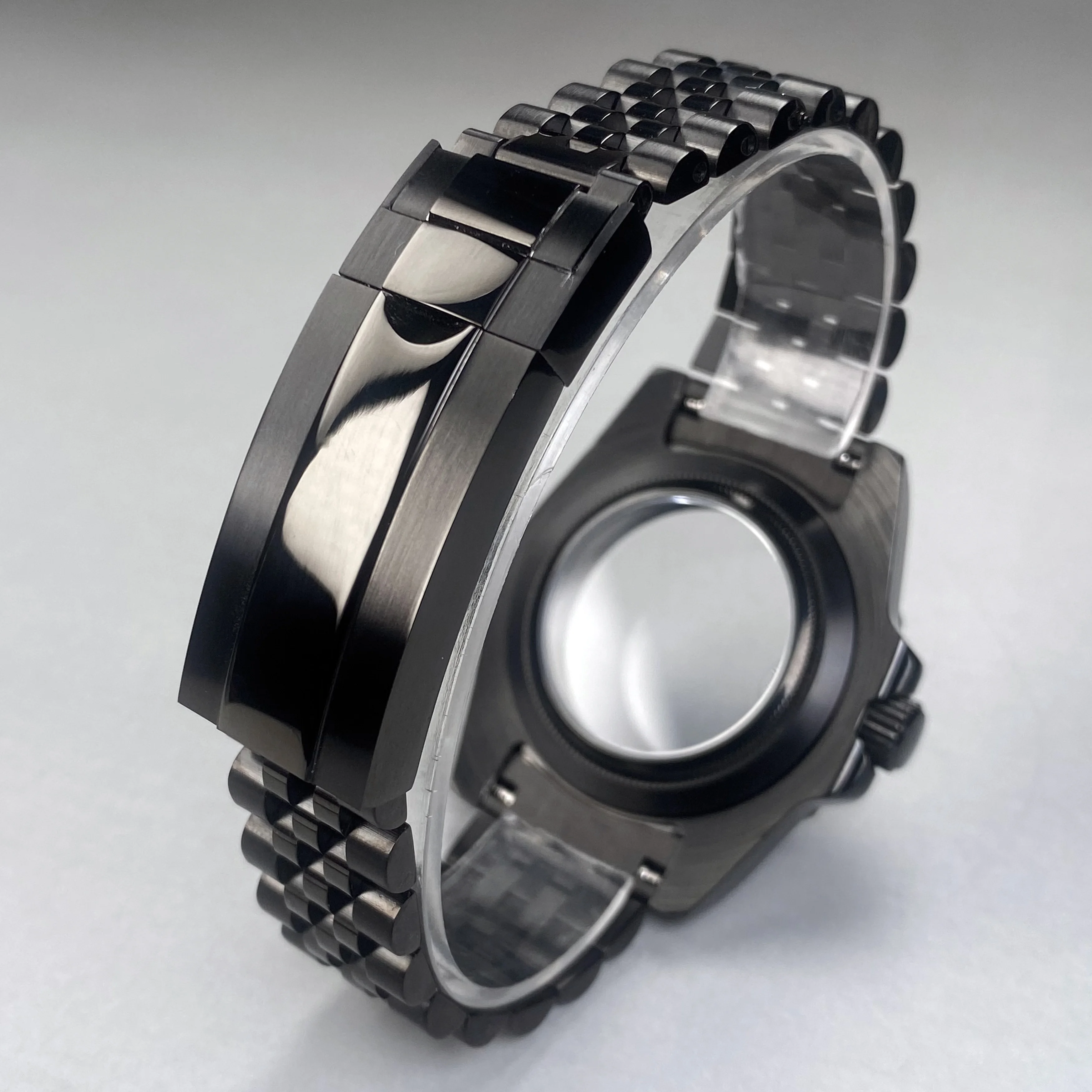 40mm sub/gmt nh35 caixa de relógio preto vidro safira 120 clicks 10atm caixa à prova dwaterproof água para seiko mod peças nh35 movimento 28.5mm dial