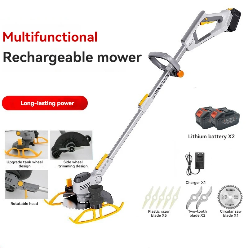 

Digital Display Electric Lawn Mower Adjustable Length Cordless Grass Trimmer Branches Shrub Pruning Cutter Garden Tools