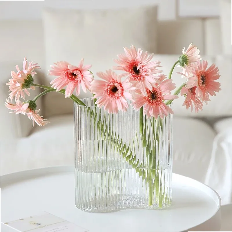 Vase Ornaments Living Room Flower Arrangement Glass Transparent Aquaculture Flowers Bedroom Light