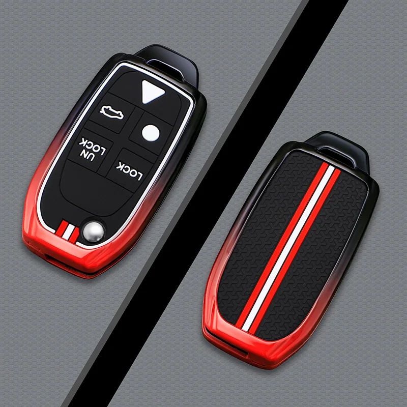 Zink-legierung Auto Schlüssel Fall Shell Fob Flip Folding Fernbedienung Abdeckung Auto Schlüssel Styling Zubehör Fit für VOLVO S60 S80 V70 XC70 XC90