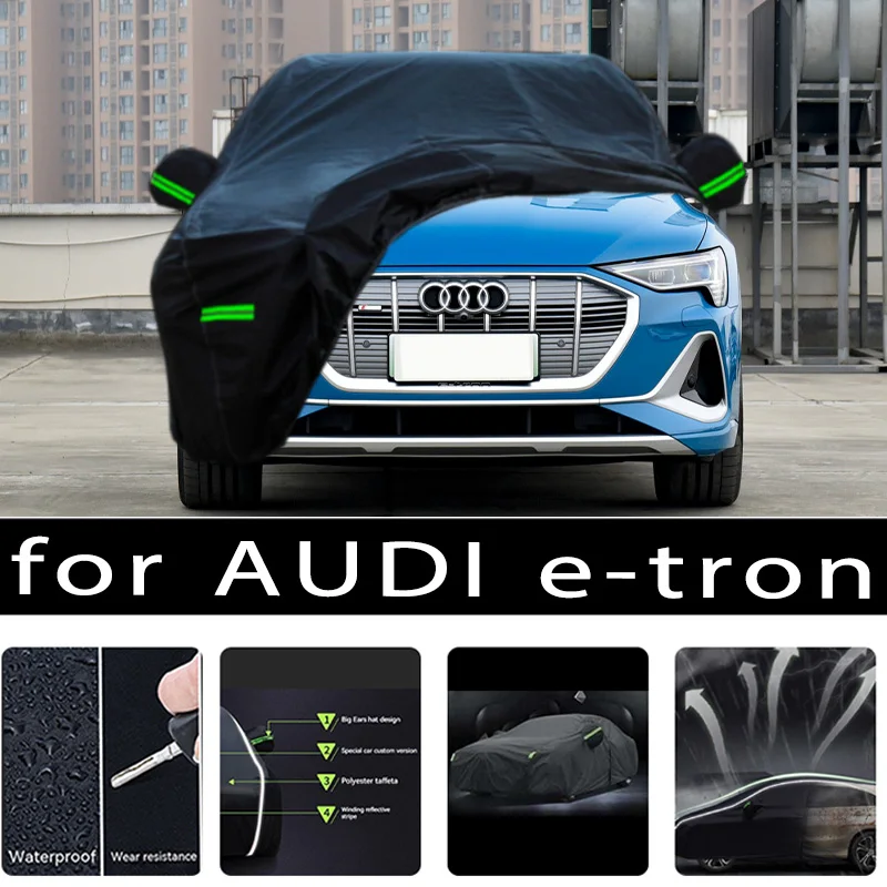 

For AUDI e-tron Car Covers Outdoor Waterproof Sun Rain Snow Protection UV Auto Cover 190T Car Protective Full Covers