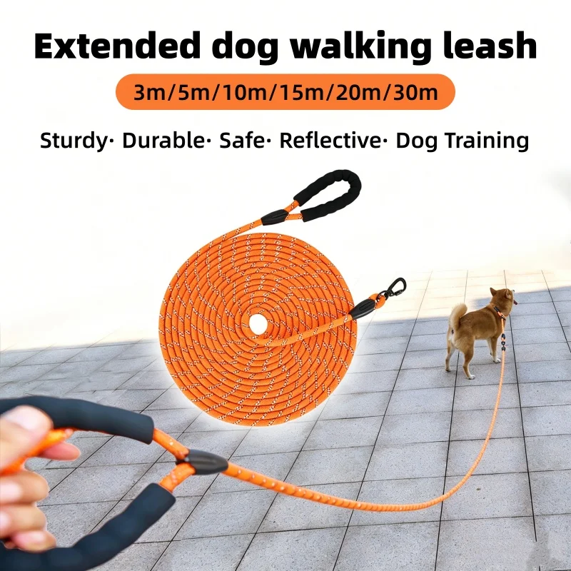 Reflective Dog Leash 3M Night Safety Walking Rope 360 No Tangle Swivel Buckle Soft Padded Handle Heavy Duty Pet Lead