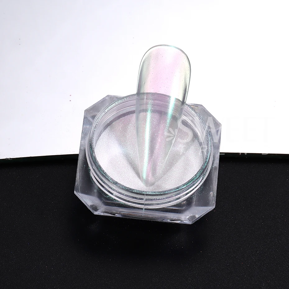 6 stücke Fee Einhorn Chrom Nagel Glitter Pulver Meerjungfrau Aurora Spiegel Pigment Glimmer Regenbogen Gel Polnisch Staub Dekor Maniküre Flash