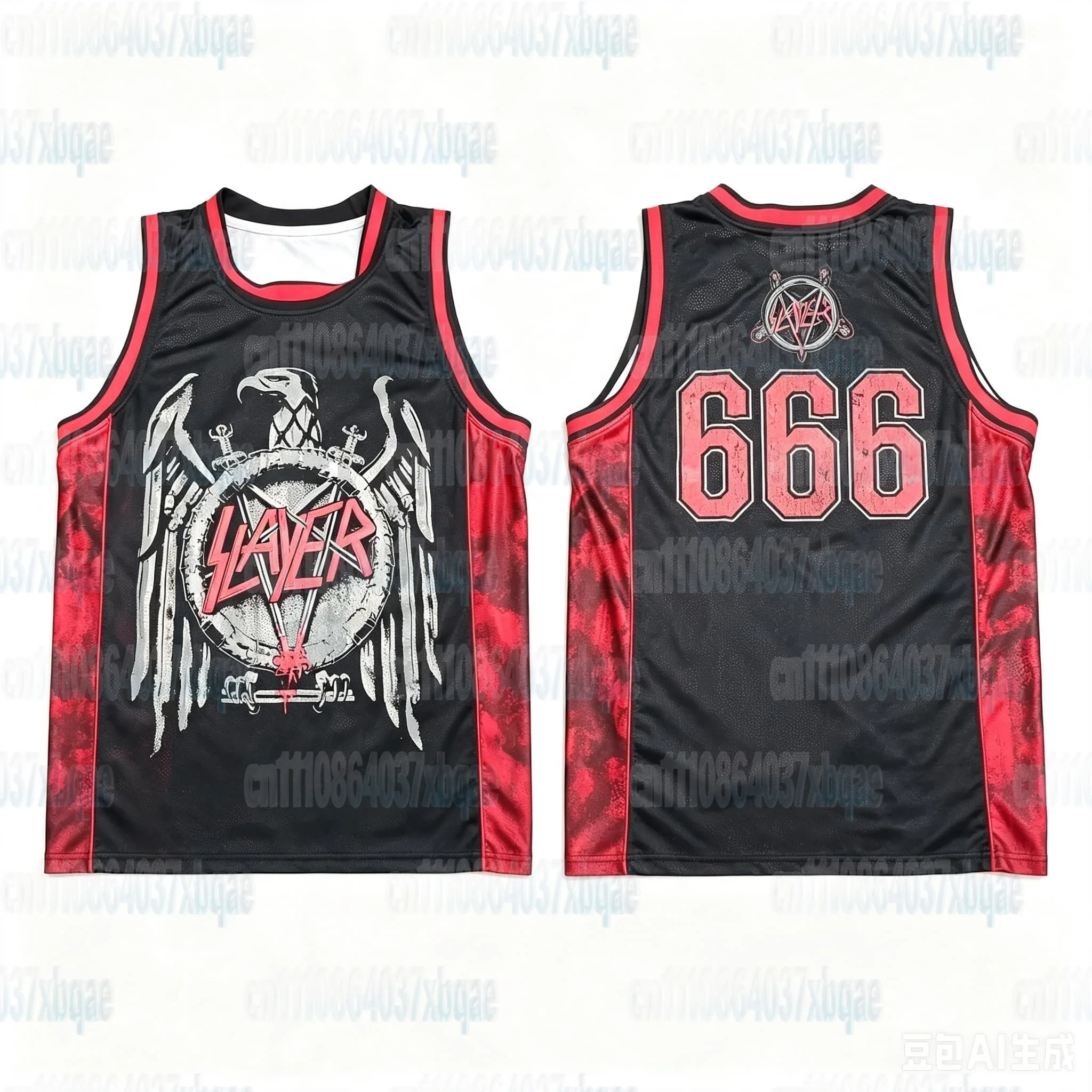 Metallica Ride The Lightning 84 Basketballtrikot Ärmellose Weste 3D-Gedruckte Heavy Metal Rock Sportweste Familien-Outfit – Detail 4