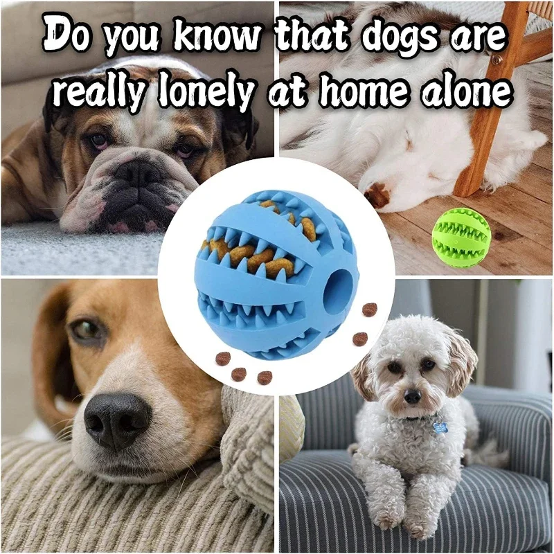 Pelota de Juguete para Perros, Pelota de Goma Interactiva, Juguete para Masticar para Cachorros, Limpiador de Dientes para Mascotas, Dispensador de Golosinas, Pelota de Silicona para Gatos y Perros