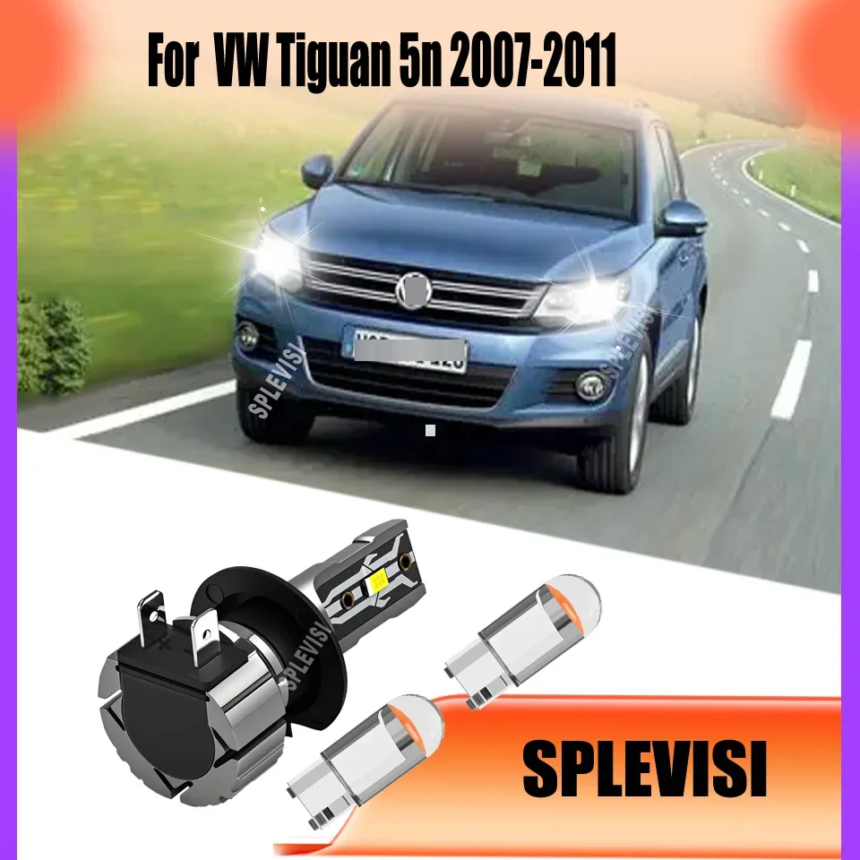 LED H7 499 Headlight Bulb Mini Wireless 6000K CSP Car Lamp Perfect Beam Pattern For VW Tiguan 5n 2007 2008 2009 2010 2011