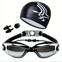 Swimming Goggles With Cap And Earplugs Men's Anti Fog UV Protection Women's And Children's Waterproof Diving Eye Protector