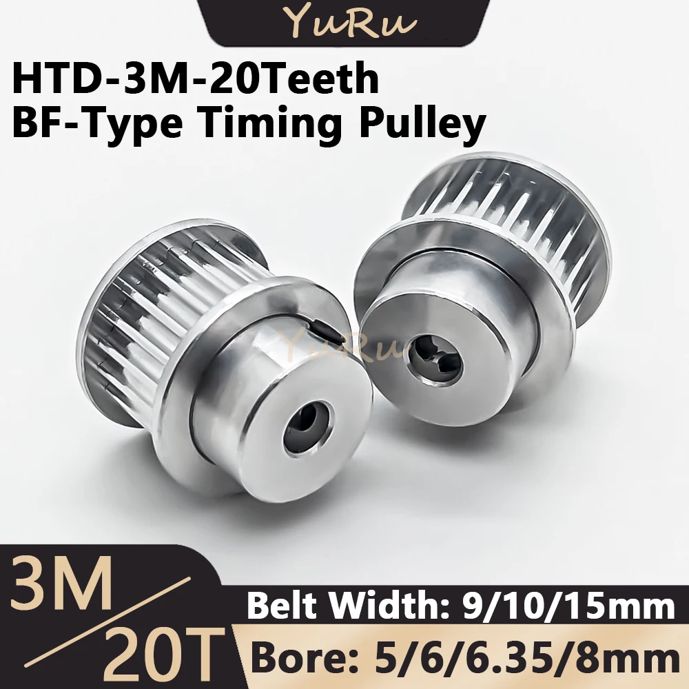 

HTD3M 20teeth Timing Pulley 3M BF Bore 5/6/6.35/8mm Belt Width 9/10/15mm 20T 3M Synchronous wheel 20 Teeth Pitch 3mm Belt Pulley