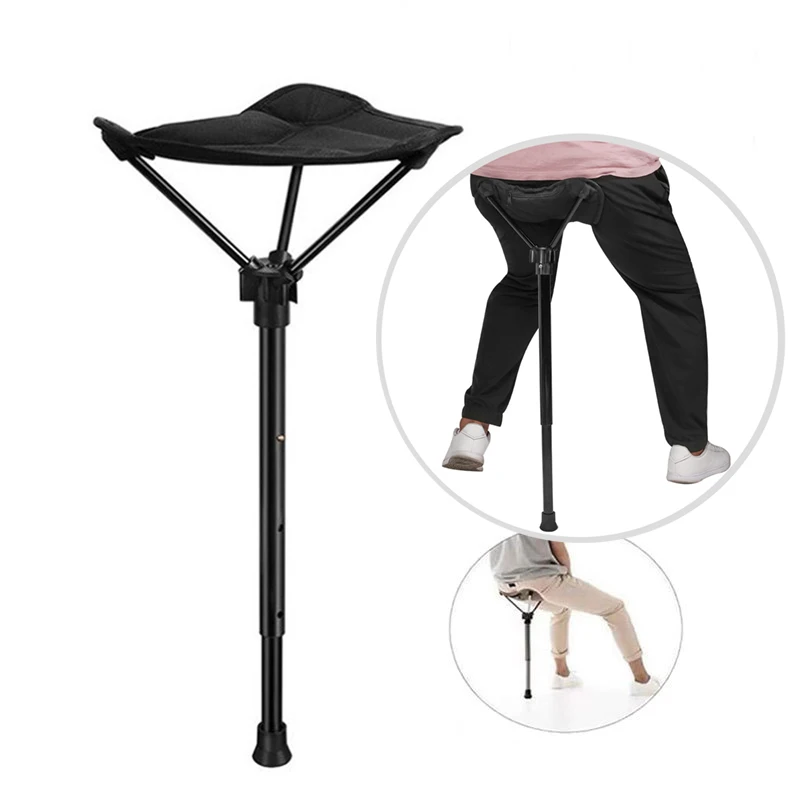 Taburete retráctil portátil para exteriores, artefacto de cola, cola de viaje, taburete telescópico, asiento portátil, silla plegable ajustable,