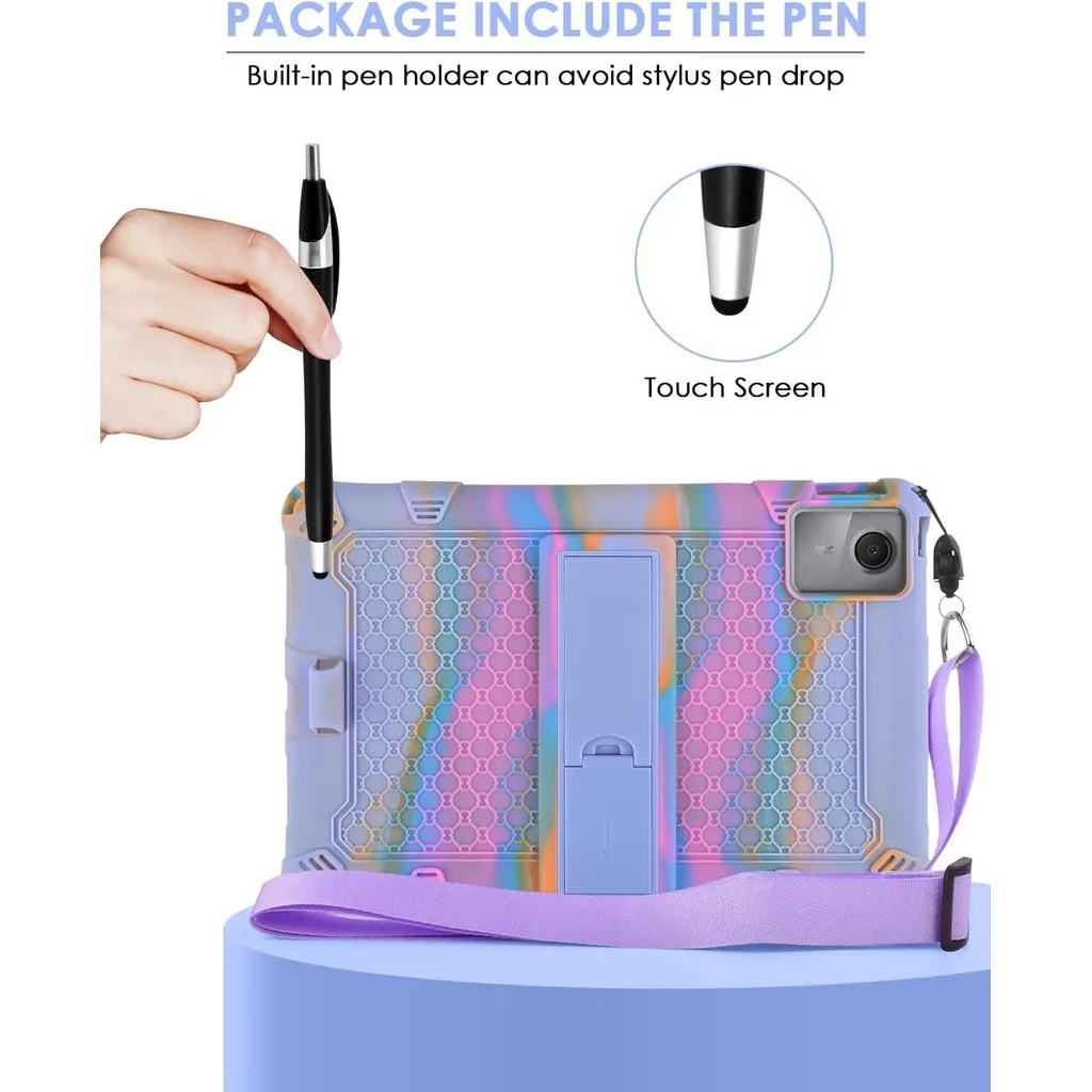 Soft Silicone Kids Safe Case for ZTE Nubia Pad Pro Global 10.9 2025 Nubia Pad Pro 10.9 with Shoulder Strap Stylus Pen 3