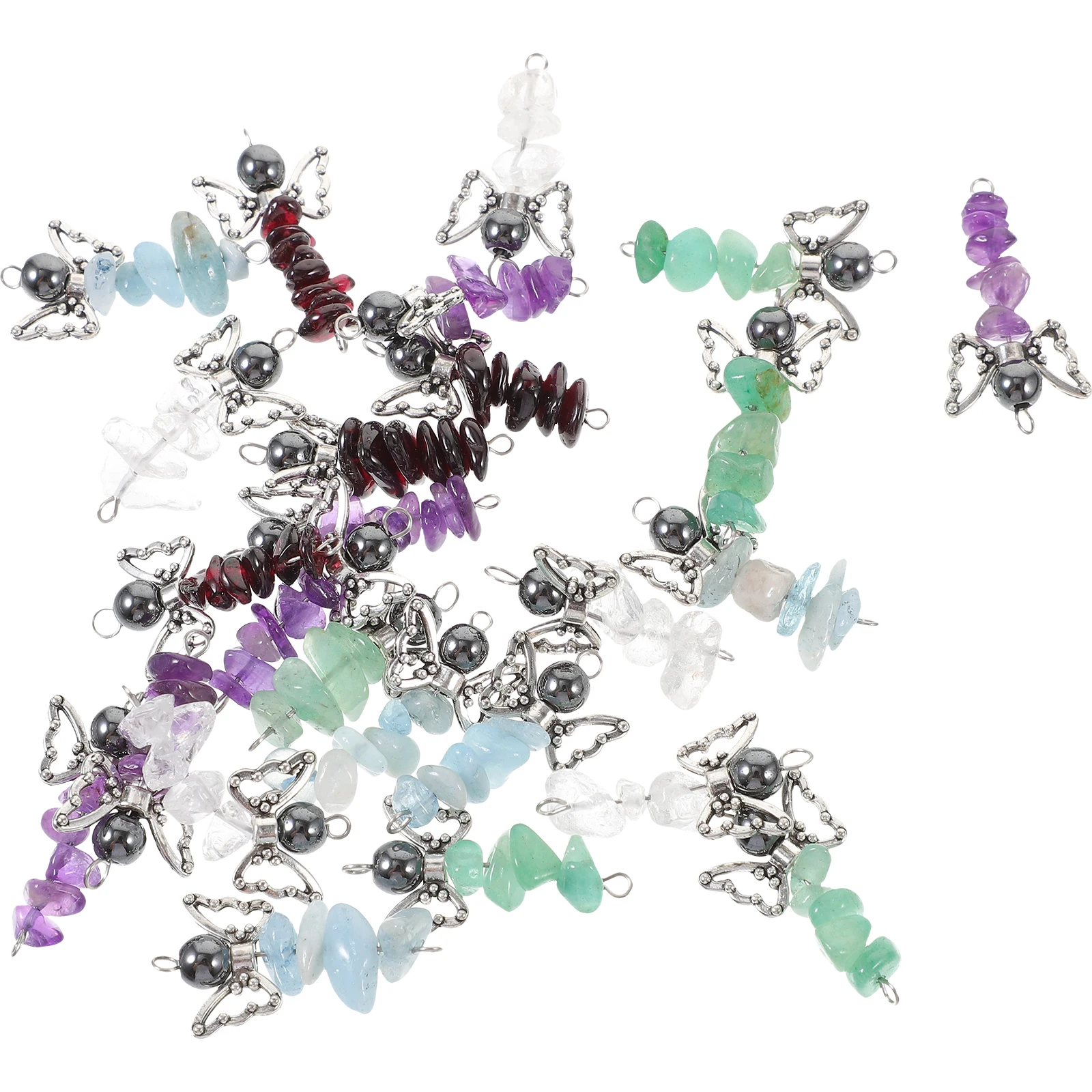 

25 Pcs Angel Charms Natural Crystal Gravel Pendant for Bracelet Necklace DIY Jewelry Making Accessories Cute Creative Design