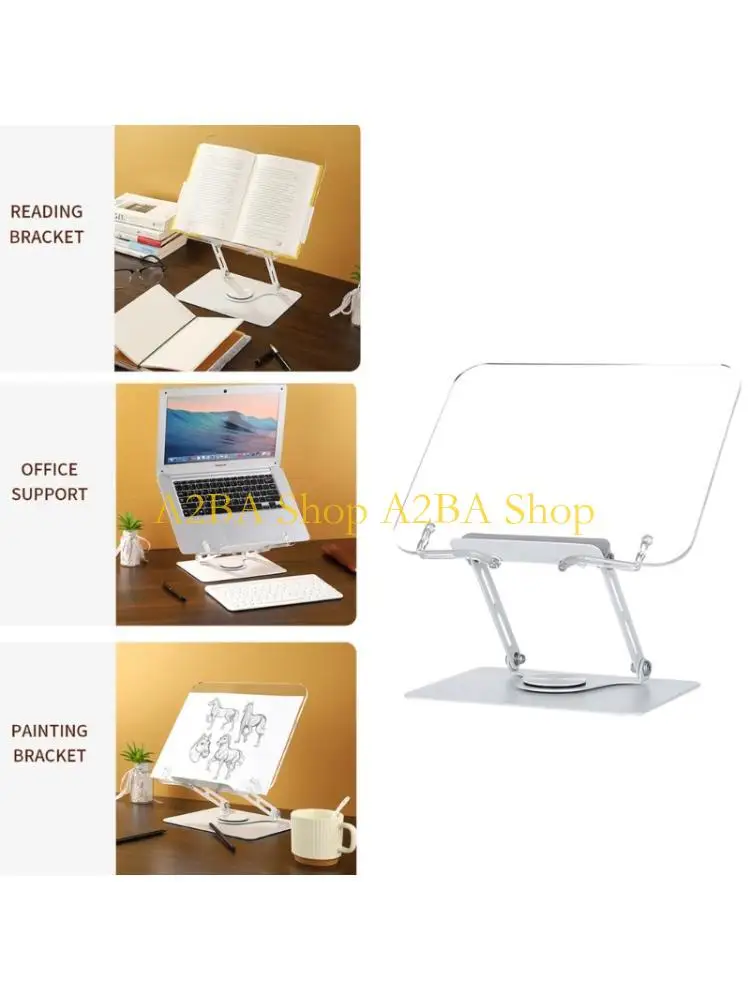 

A2BA Стабильный акриловый держатель для планшетов с зажимами для страниц, вращающаяся на 360 градусов основа для безопасного и