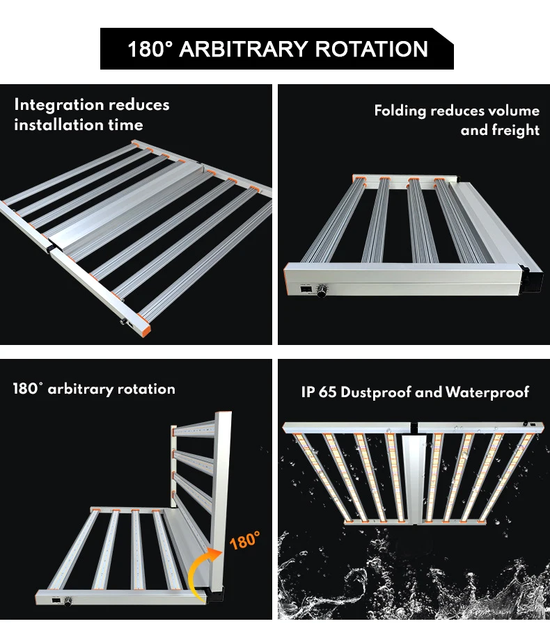 자체 포함 LED 성장 조명, 데이지 체인, 실내 식물용 UV IR, 0-10V 디밍, 전체 스펙트럼, 상업 수경 성장