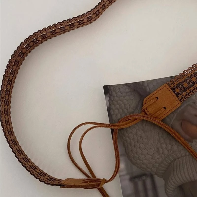 p9fe สาวร้อน Cowgirl เอวตะวันตกคาวบอยเข็มขัดผูกเข็มขัดกับดอกไม้กลวง Cowgirl Country Bandband