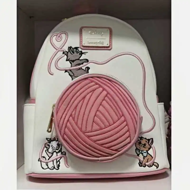The Aristocats Marie Floral Allover-Print Mini Backpack Womens Double Strap Shoulder Bag Purse Cartoon Baby Leather Bags view 6