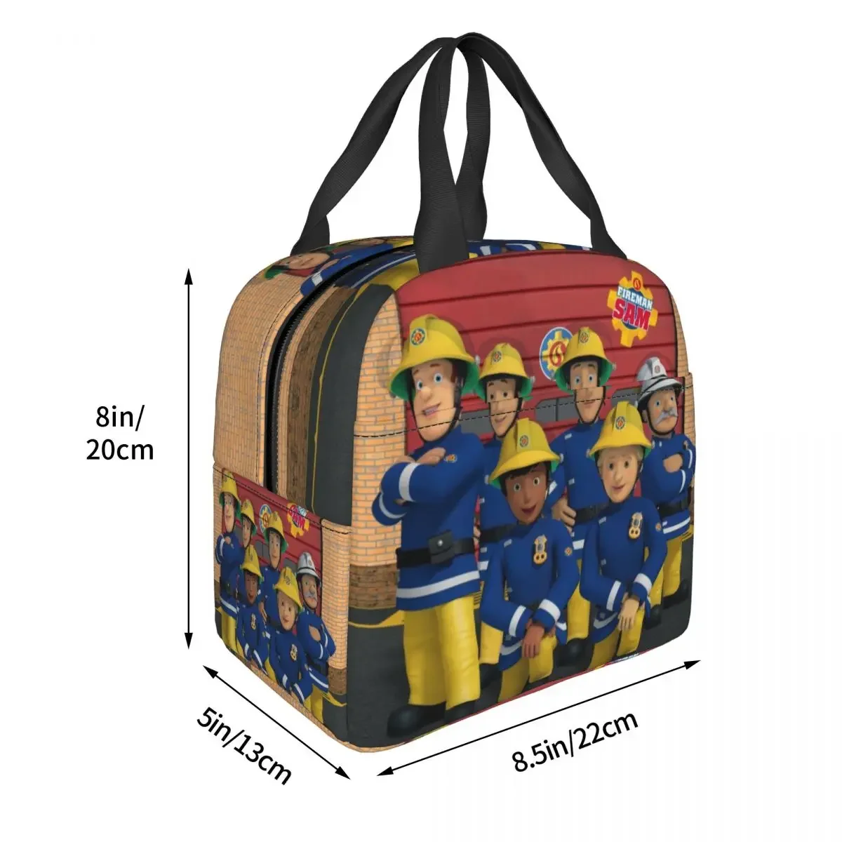 Fireman Sam Insulated Lunch Bag for Women Cartoon Firefighter Resuable Cooler Thermal Food Lunch Box Work School Picnic Bags