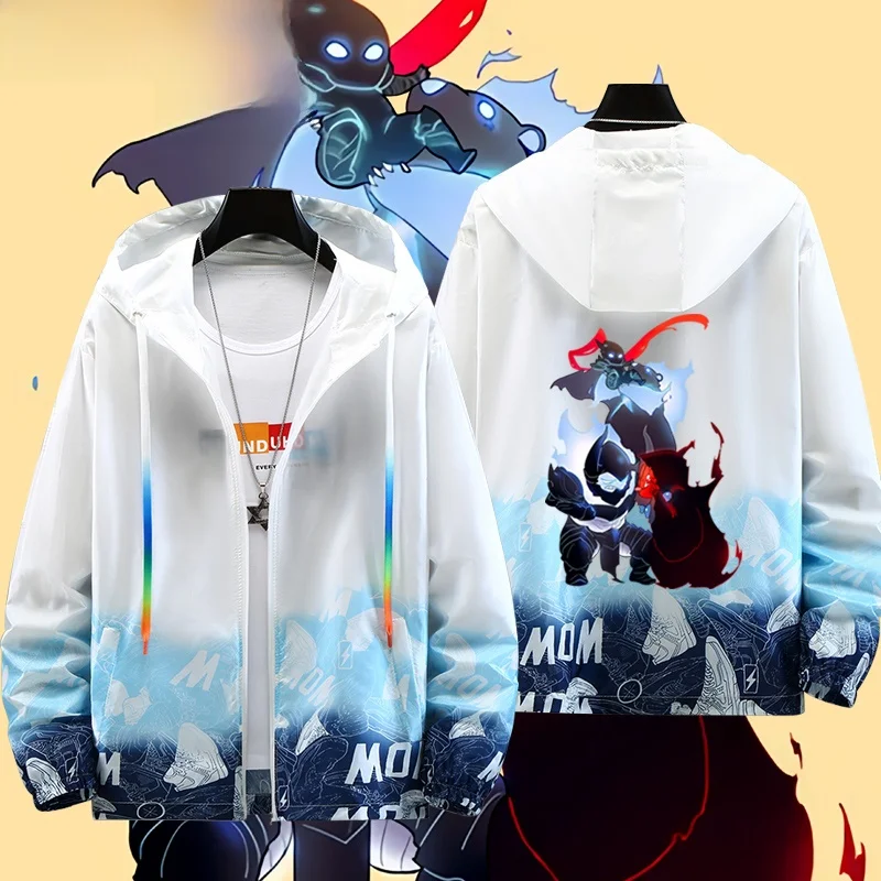 

Anime I Alone Upade Loose Men's Summer Sun Protection Jaet Stand Fit Polyester Fiber Hooded Casual Outerwear