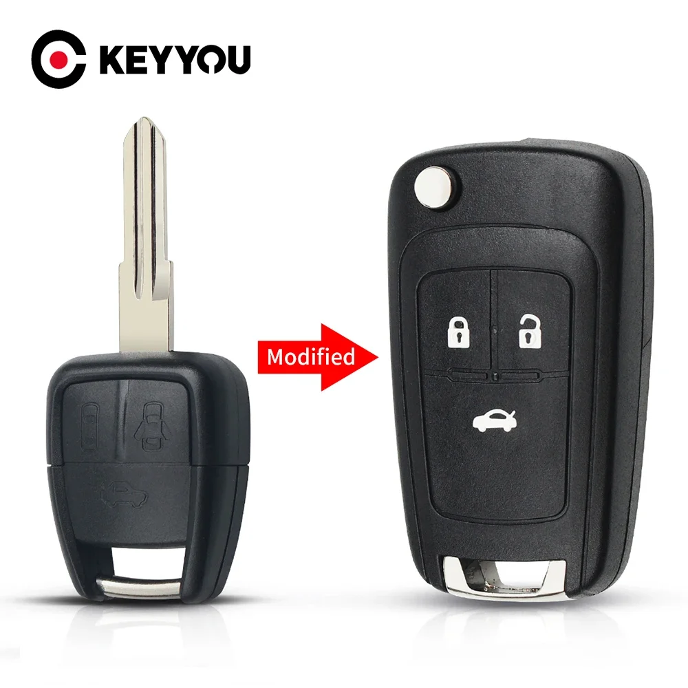 KEYYOU 5PCS For Chevrolet Cruze Aveo Auot Key Case Right/left Blade 2/3 Buttons Modified Version Folding Car Key