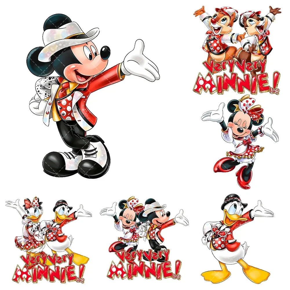Mickey Merayakan Festival Stiker Transfer Panas untuk Pakaian DTF Stiker Termal Applique Termal Vinil Cetak Dapat Dicuci Stiker T-Shirt