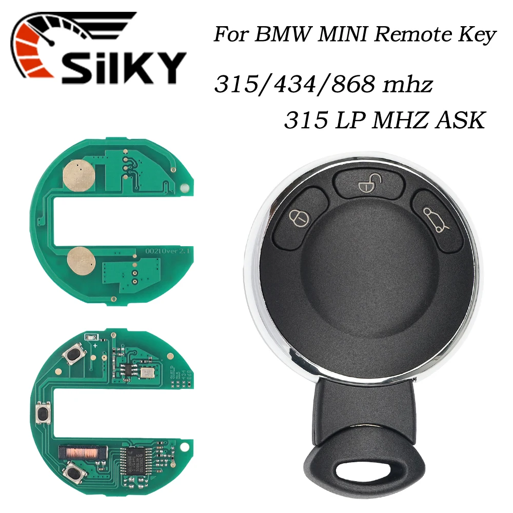 

Автомобильный дистанционный ключ SilKY для BMW Mini Cooper One S D Clubman Cabrio Countryman ID46 чип 315/434/868 МГц FCCID: KR55WK49333