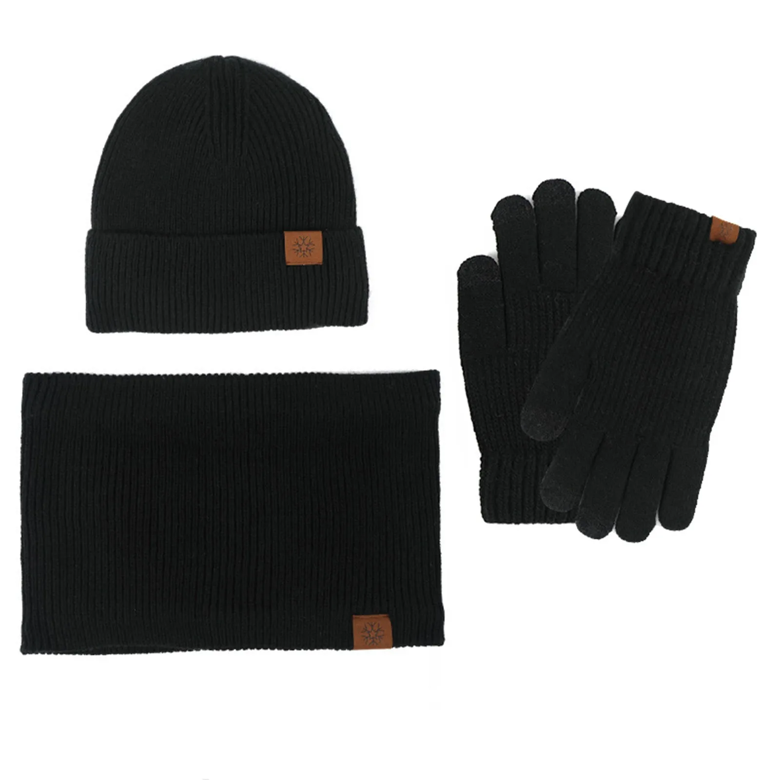 Cappello sciarpa e guanto Set cappelli invernali da donna 3 pezzi scaldacollo e guanti a prova di freddo scialle caldo invernale echarpe hiver femme