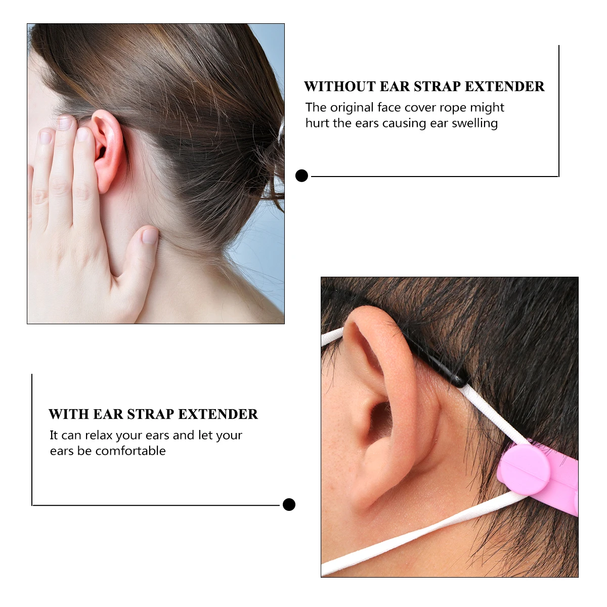 

5 шт., мягкая силиконовая маска, удлинитель крючка, многоразовая защита для ушей, удобная нескользящая конструкция для долговременной маски, унисекс