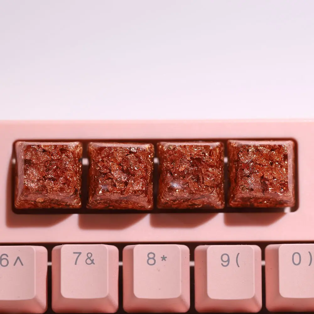 Gold foil keycap cross axis mechanical keyboard esc space bar light-transmitting resin keycap