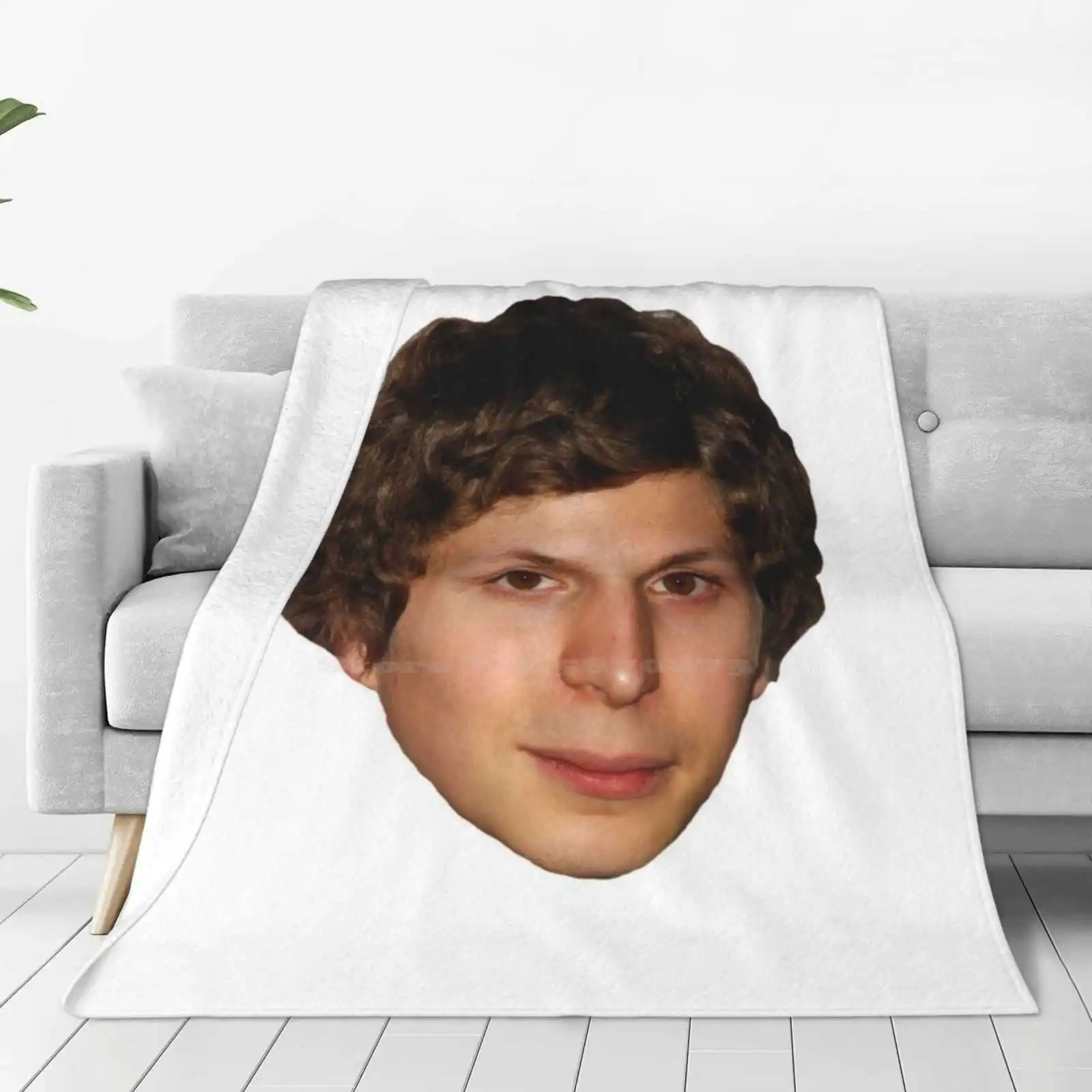 Micheal Cera Head Shaggy Throw Soft Warm Blanket Sofa/Bed/Travel Love Gifts Micheal Era Comedian Meme Vine Dank Scotty Pilgrim