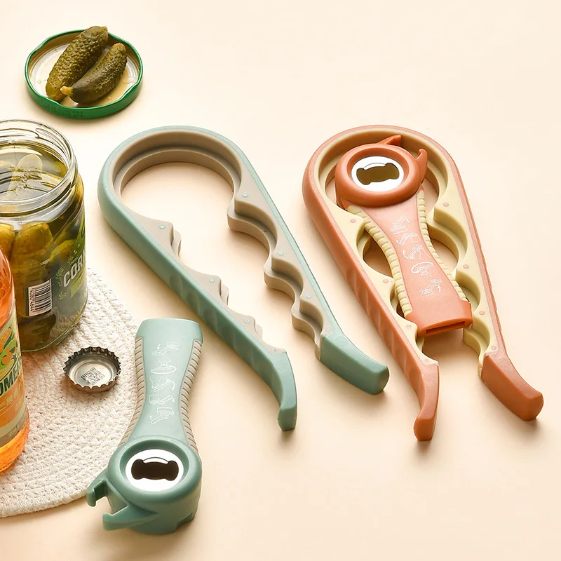 1PC 5-in-1 Multi-Function Non-Slip Kitchen Bottle Opener Twist Can Opener Labor-Saving Bottle Lid Opener for Easy Home Use