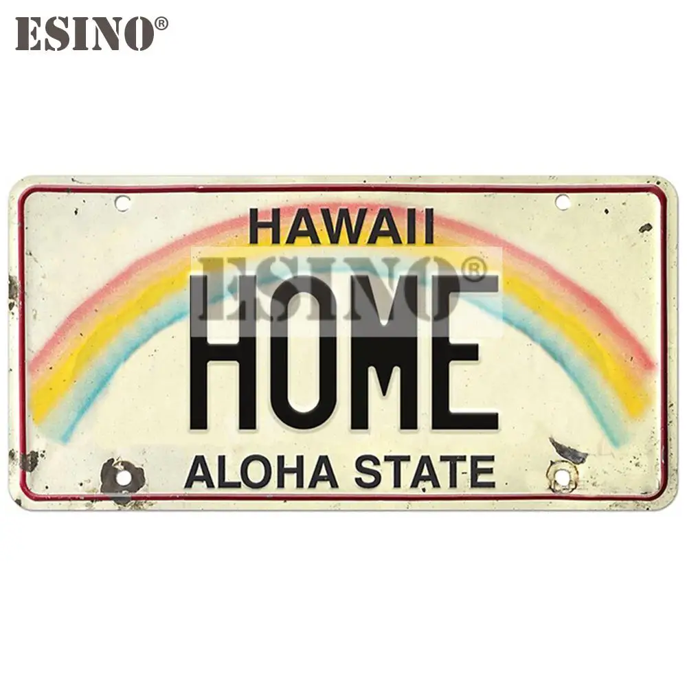 

Car Styling Creative Vintage Hawaii Home License Aloha State Trunk Decal Cartoon PVC Waterproof Car Body Sticker Pattern Vinyl