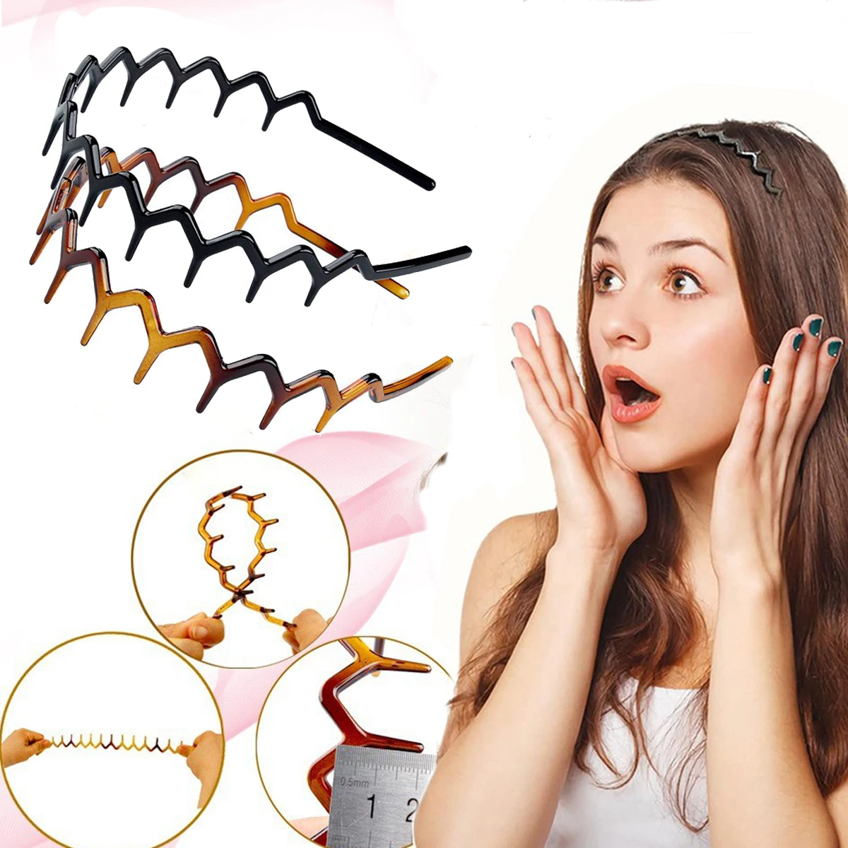 New Hairband Comb with Serrated Edges, Hairband with Notches, Hair Hoop for Women, Men, Girls, Party, Birthday Gift, Repair Broken DIY Hair