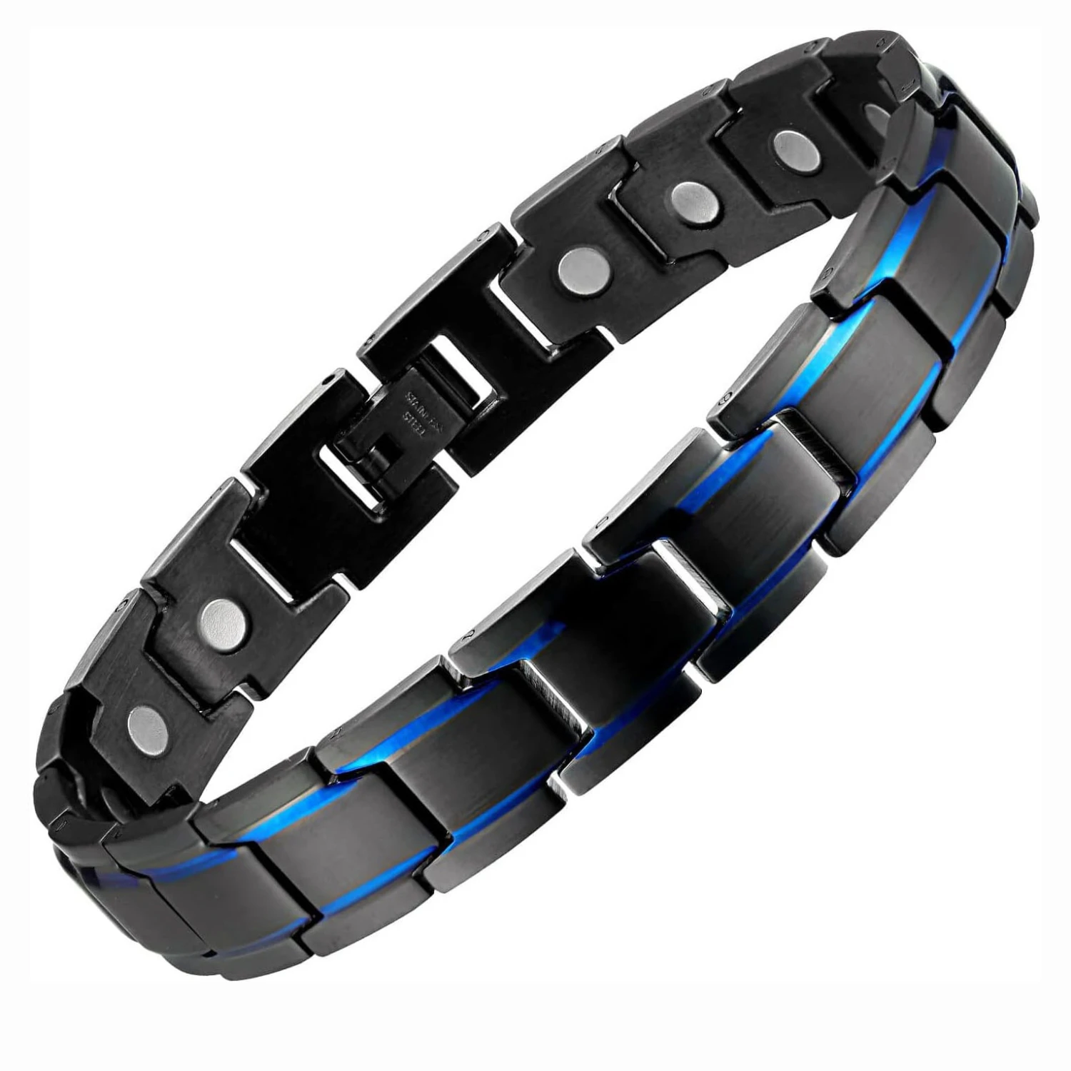 Stainless steel magnet health bracelets Men's anti fatigue Relieve stress radiation protection anti-fatigue Anti static
