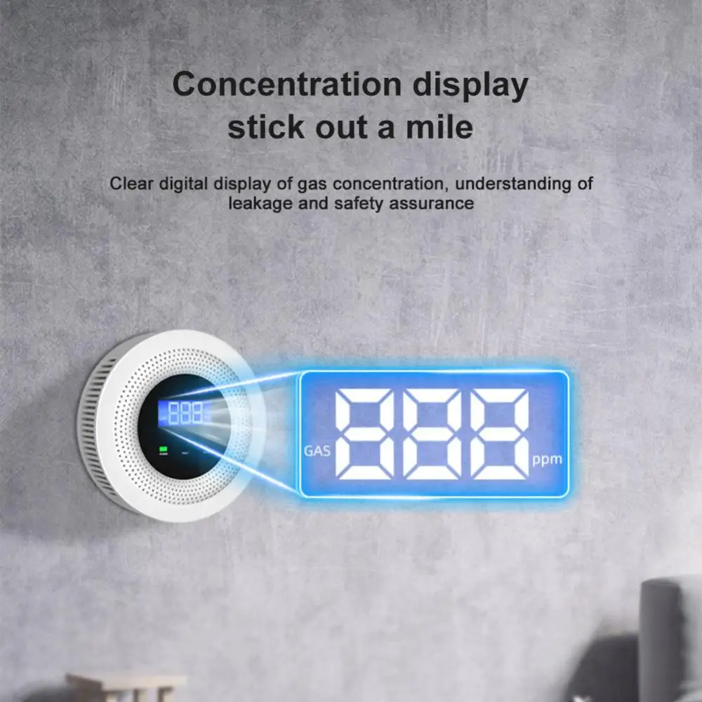 1~8PCS Tuya WiFi Natural Gas Leak Detector LPG Leakage Sensor Sound Alarm & 433MHz Remote Control Protection Security Smart Home