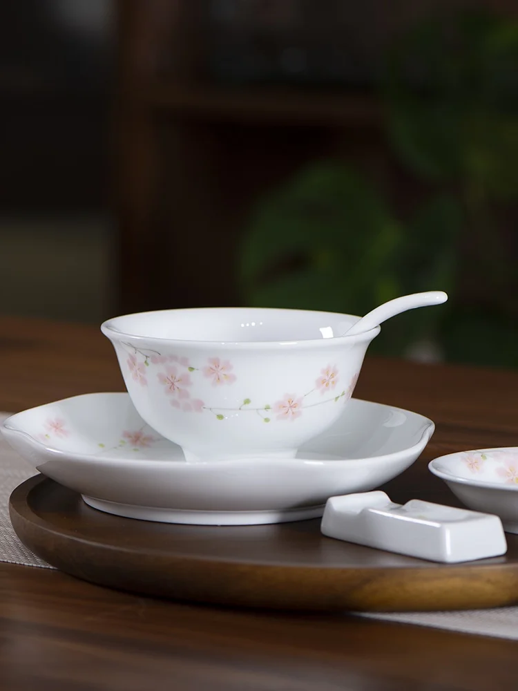 

Новый китайский обеденный набор из фарфора ручной росписи: миска для риса в деревенском стиле, тарелка для домашнего использования, фарфор Цзиндэчжэнь