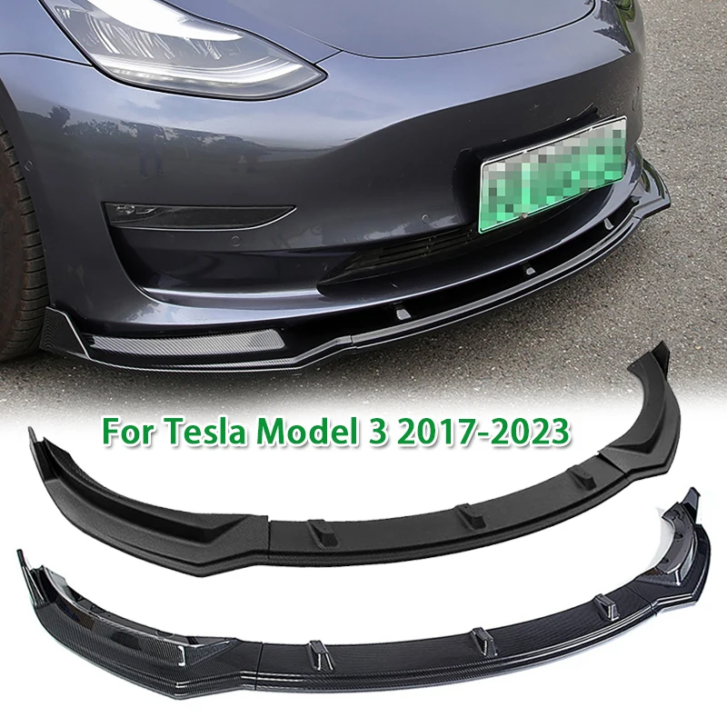 

Car Front Bumper Lip Body Kit Spoiler for Tesla Model 3 2017-2023