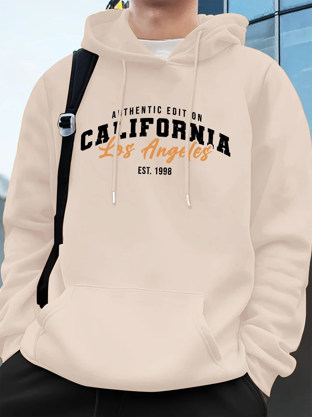 لوس أنجلوس كاليفورنيا الطباعة الرجال هوديي الخريف فضفاض البلوز الهيب هوب جيب الصوف ملابس رياضية دافئة الشارع الرجال الملابس