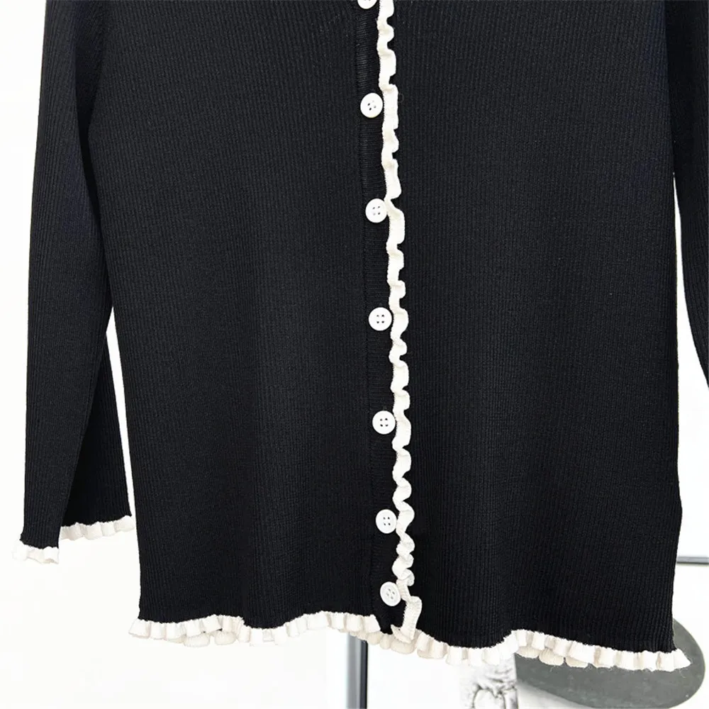 25 Autumn/Winter New Women's V-neck Cardigan Single Breasted Long Sleeved Knitted Sweater
