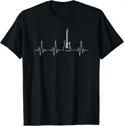 Guitar Heartbeat Music Instrument for Guitarist T-Shirt Funny Gift Custom Printed Music Lovers Graphic Shirts Unisex Summer Tops