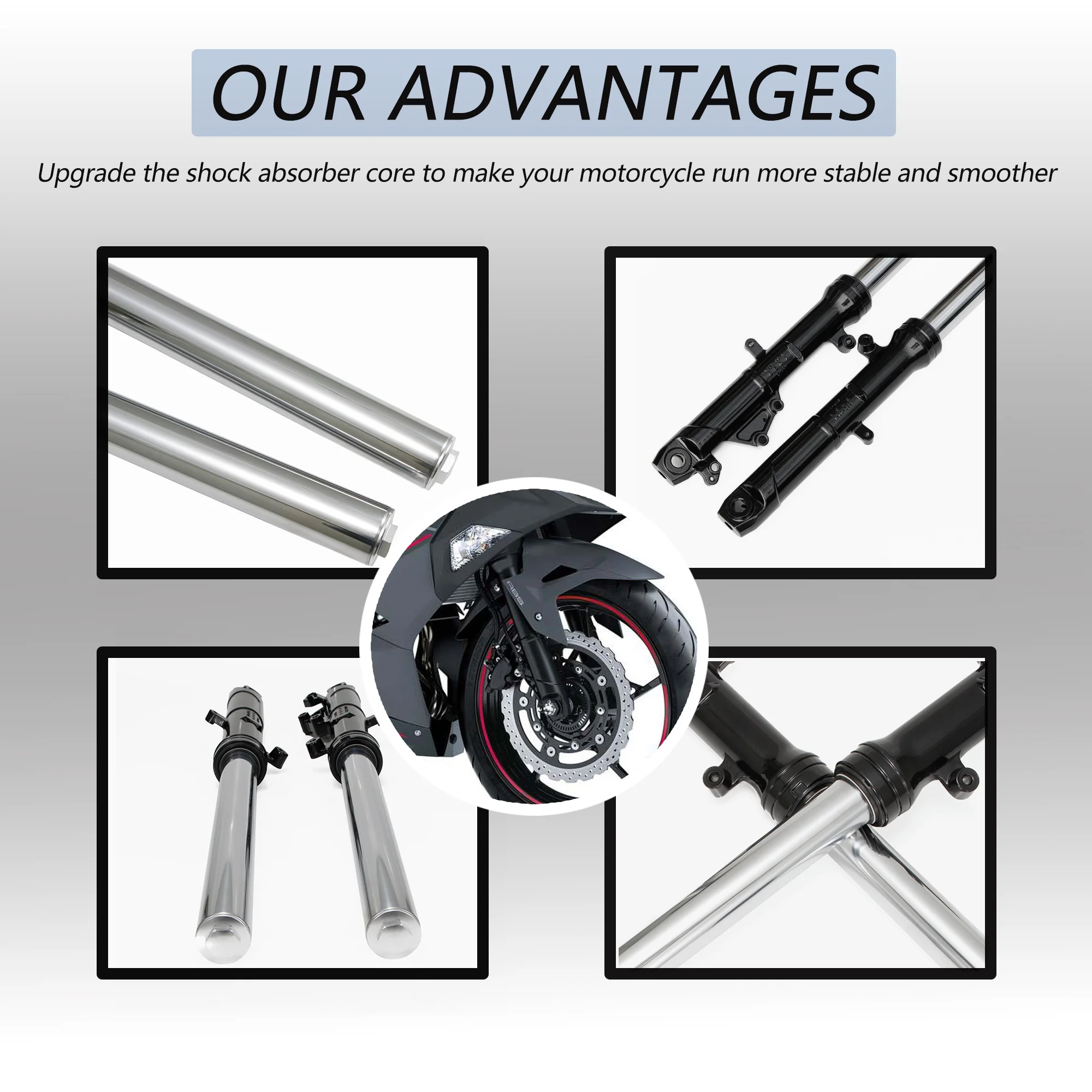 الجبهة شوكة امتصاص الصدمات تعليق المثبط مجموعة الجمعية صالح لكاواساكي نينجا 500 / SE 2024 2025 قطع غيار الدراجات النارية