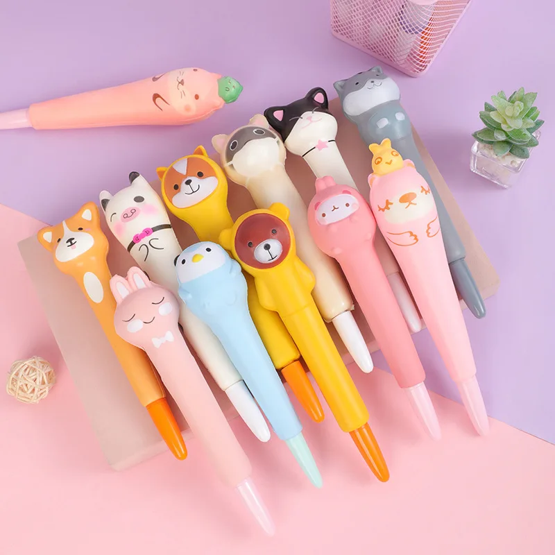 50Pcs Cute Soft Gel Pen Kawaii Stationery Office School Supply Decompression Creative Sweet Pretty Lovely Cartoon Pen