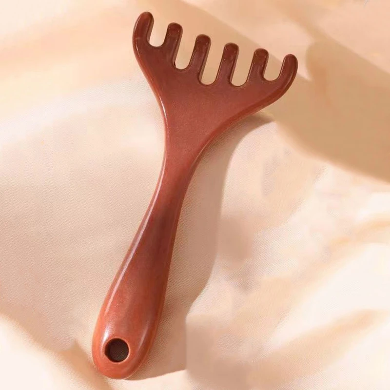 Kunststoff Sechs-Klauen-Kopfhaut massage gerät Gua Sha Tool Back Scratcher Spa Handheld Meridian Massage kamm glatte Haarpflege