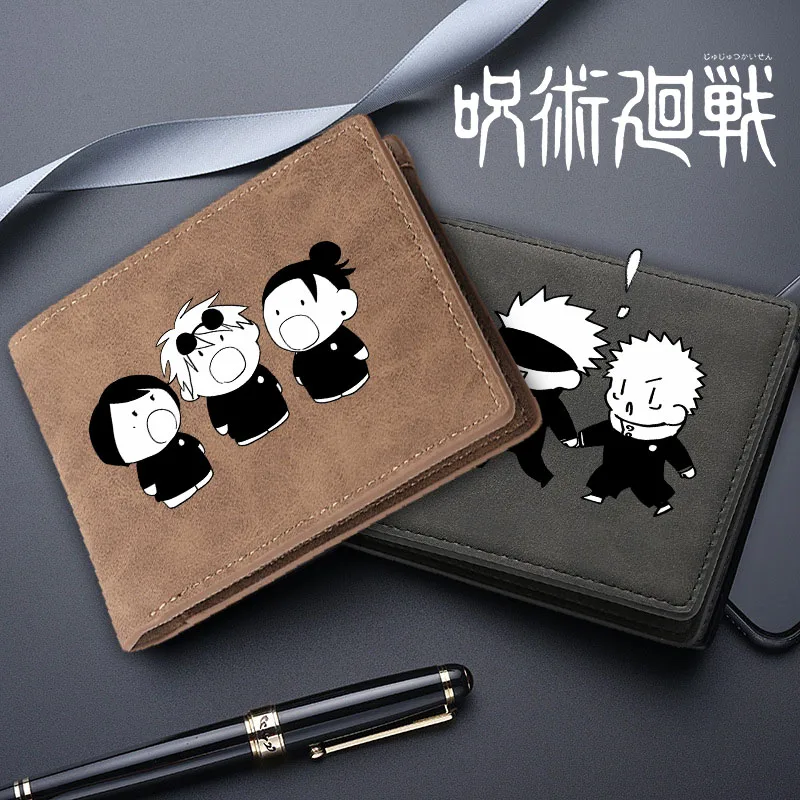 

Jujutsu-Kaisens Anime Wallet Men Short Dollar Clip Zipper Soft Pu Leather Satoru Gojoes Men Wallet Coin Bag Men Business Wallet