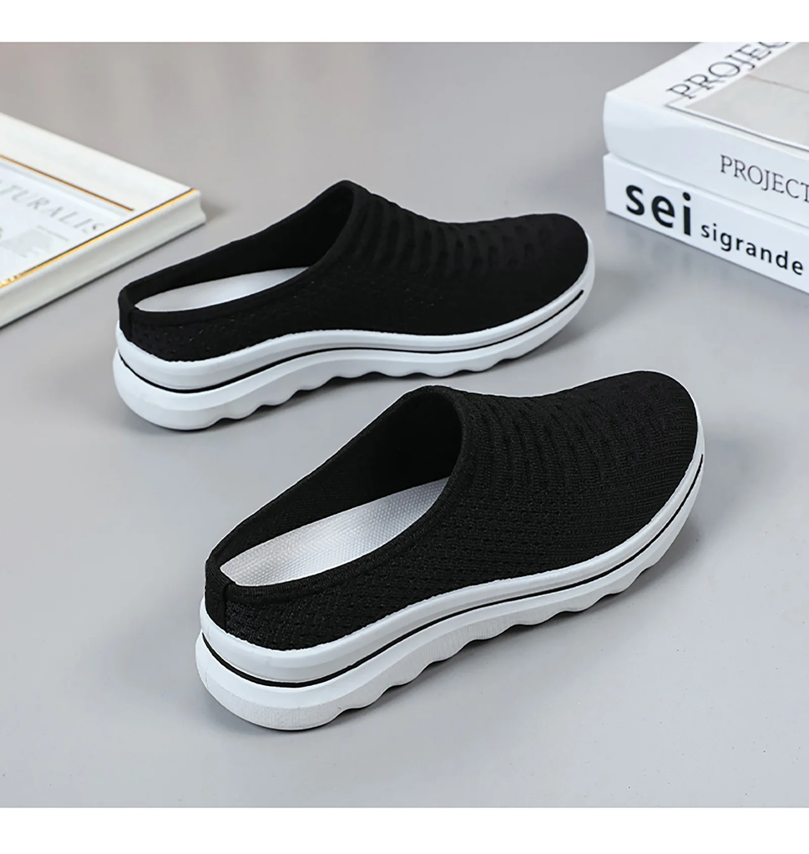 Übergrößen Damen Atmungsaktive Mesh-Pantoletten Slip-On Freizeitschuhe für Innen- und Außenbereich Tägliches Tragen – Detail 30