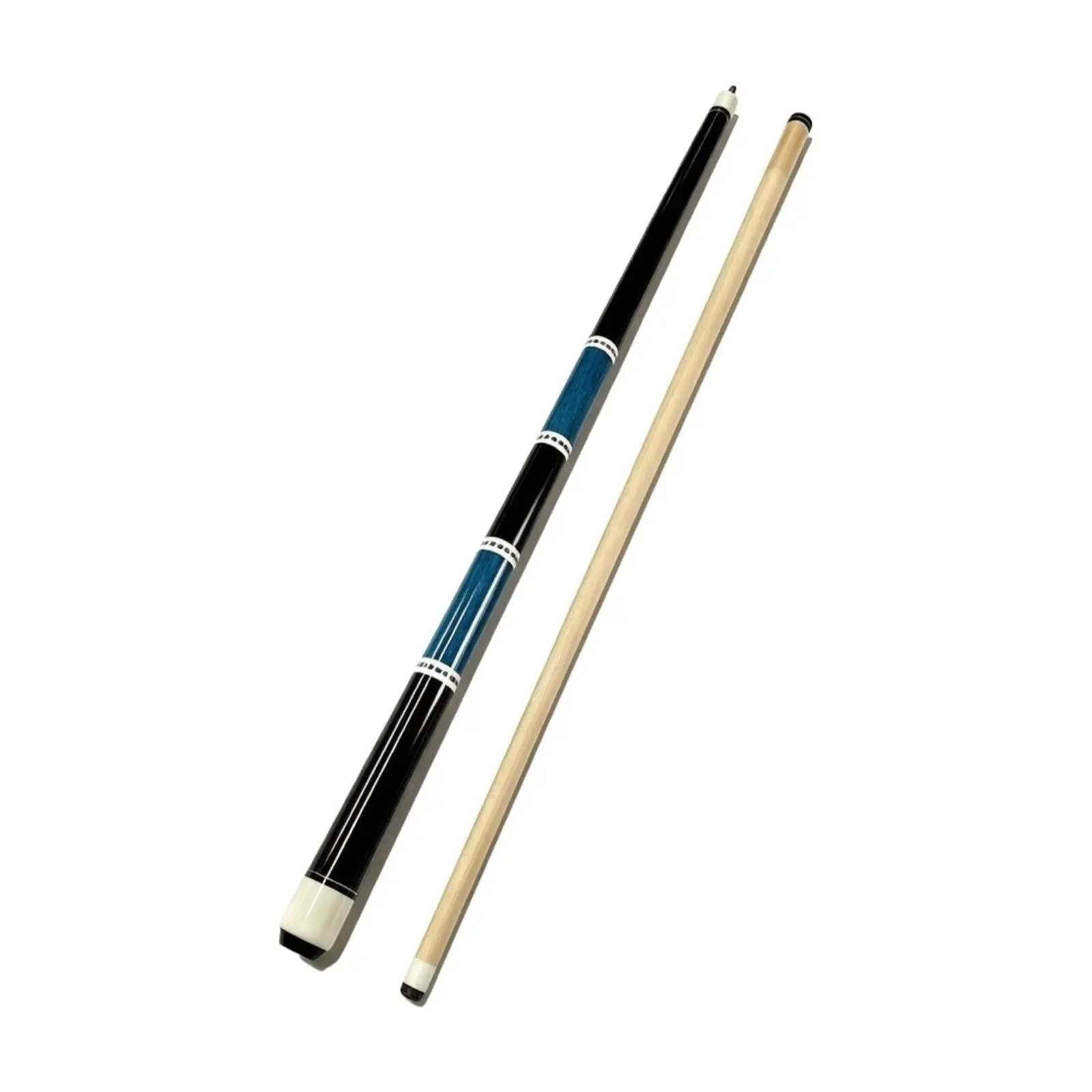 Portable Two Piece Billiard Cue Birch Wood 13mm Tip Threaded Joint with Caps for Billiard Room Transport Bag