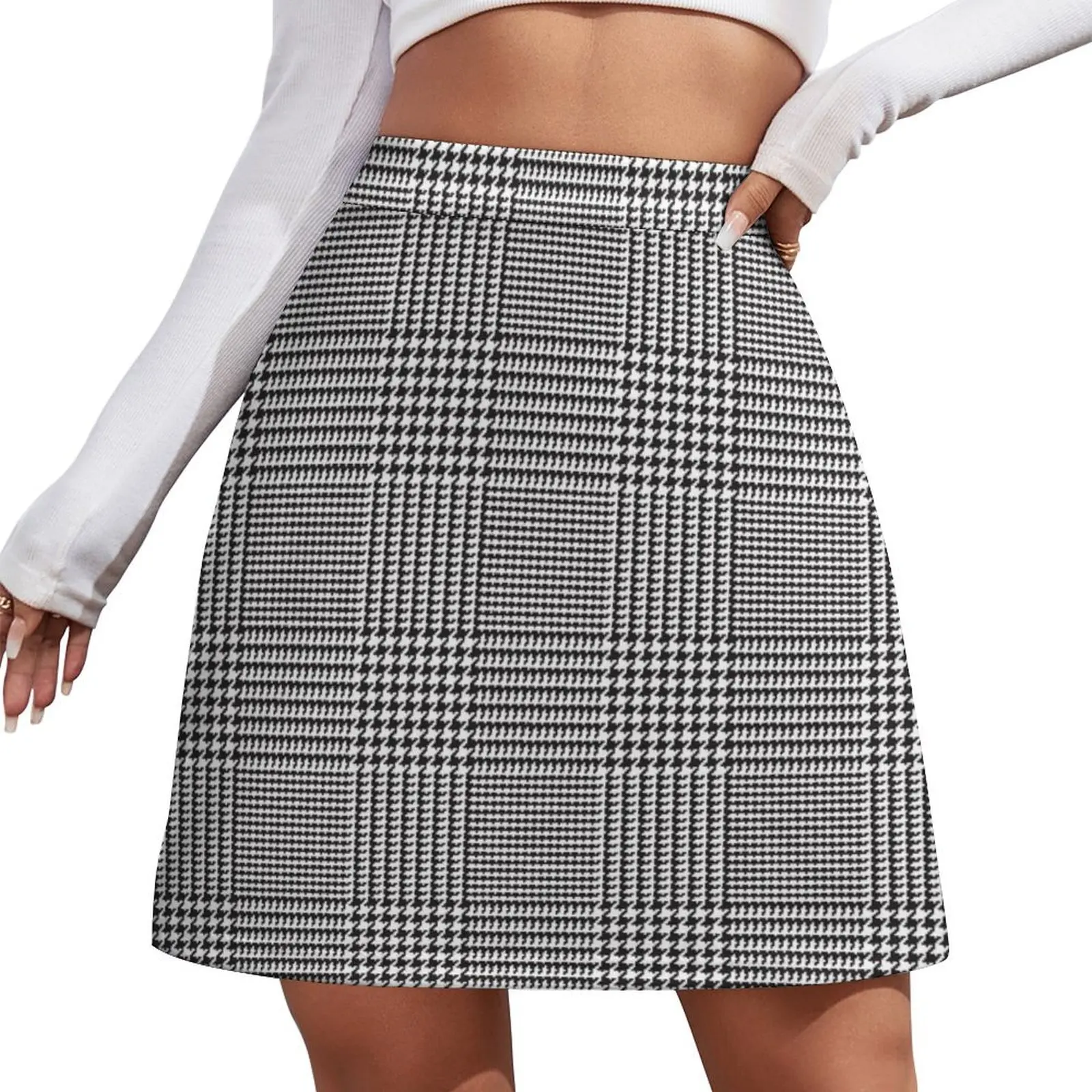 

Prince of Wales Check Glen Plaid Mini Skirt modest skirts for women korean style clothes elegant social women's skirts