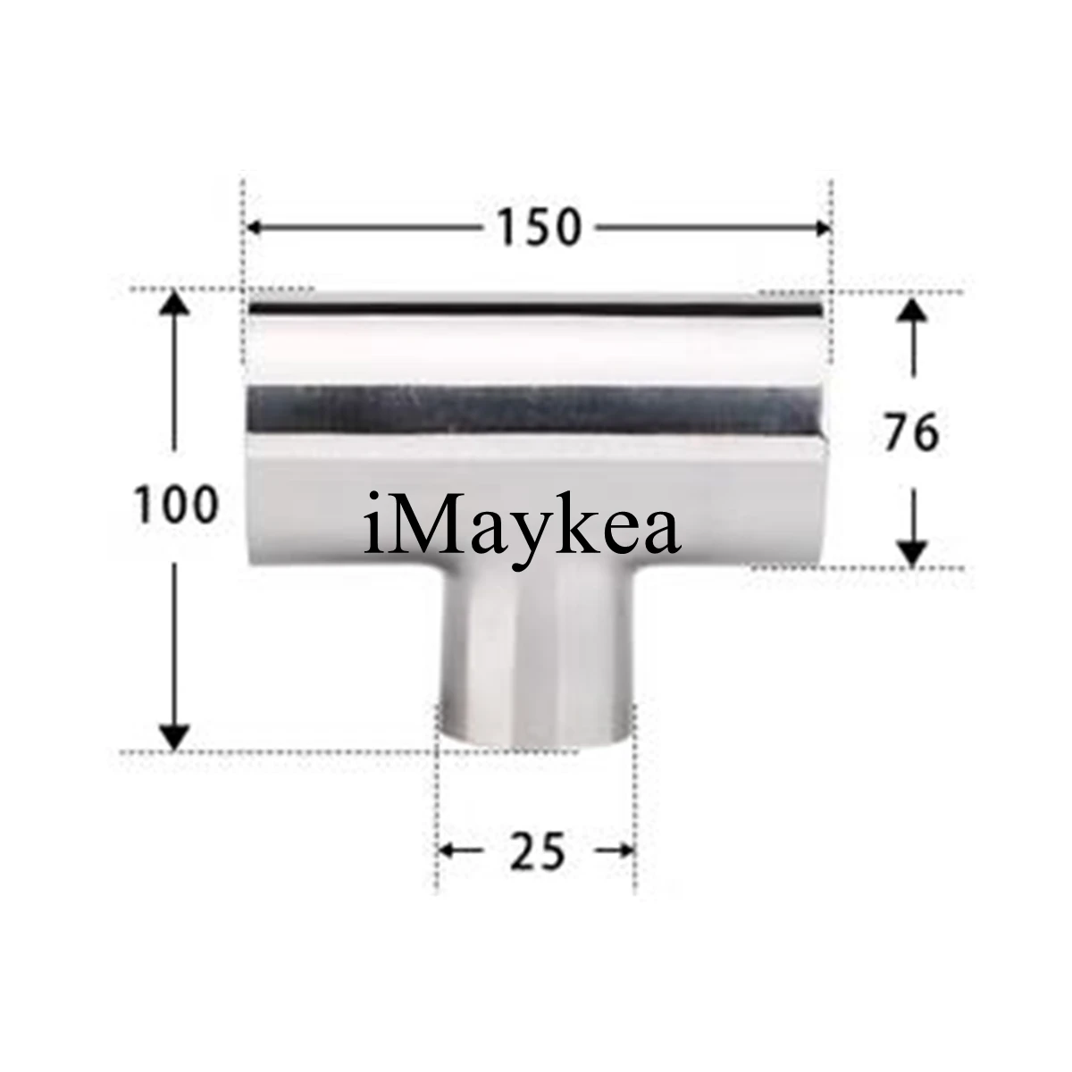 3 X 1 Stainless Steel 304 Welding OD 76 X 25mm Sanitary Reducer Tee 3 Way Pipe Fitting