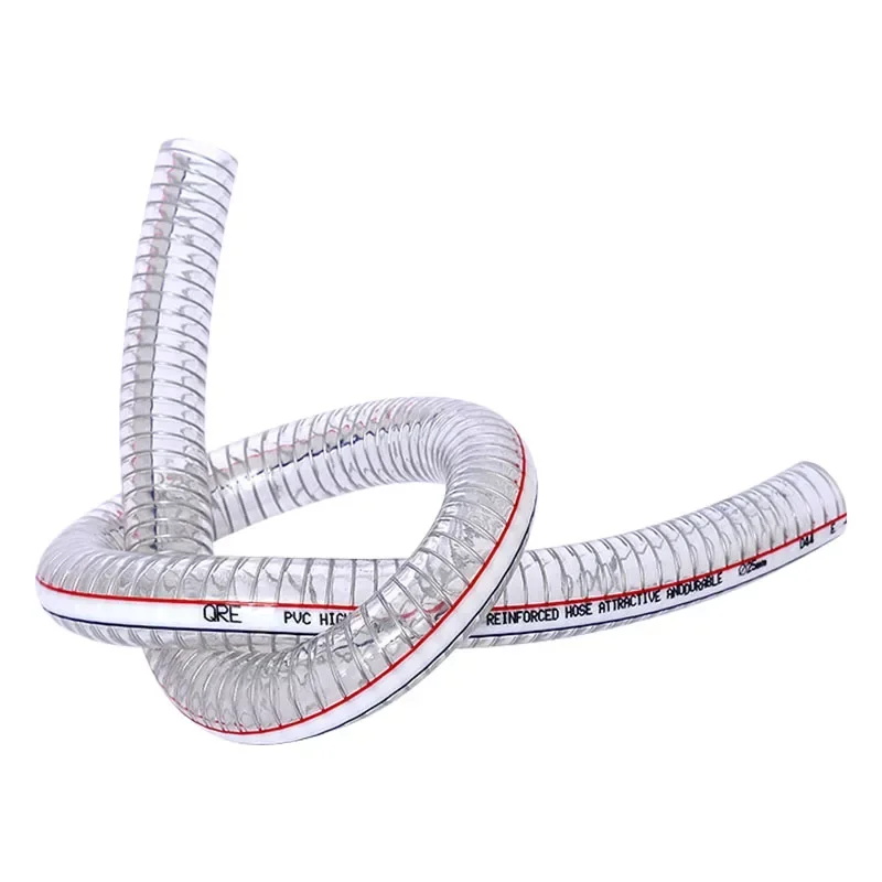 لينة بولي كلوريد الفينيل أسلاك الفولاذ خرطوم مضخة مياه أنبوبة أنبوبة مرنة أنبوب زيت مع أسلاك الفولاذ معرف شفاف 10 13 16 19 22 25 مللي متر