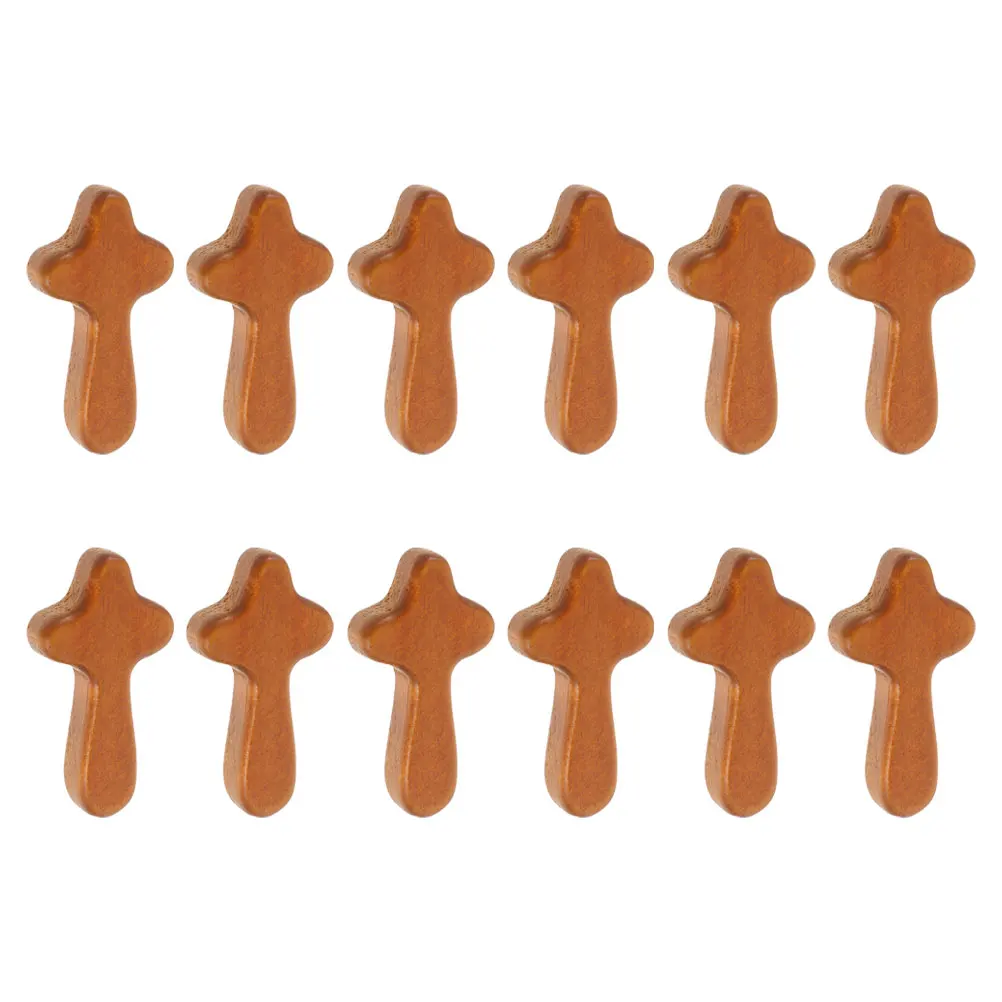 

12Pcs Mini Wooden Cross Hand Holding Cross Decor for Prayer Home Office Decoration Christian Wooden Crosses Craft