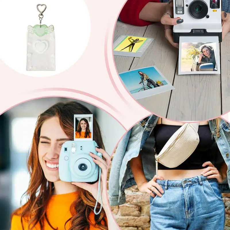 Держатель для фотокарточек, брелок для фотокарточек, чехол для ключей, акриловый милый студенческий держатель для карточек для девочек-подростков, взрослых, детей и