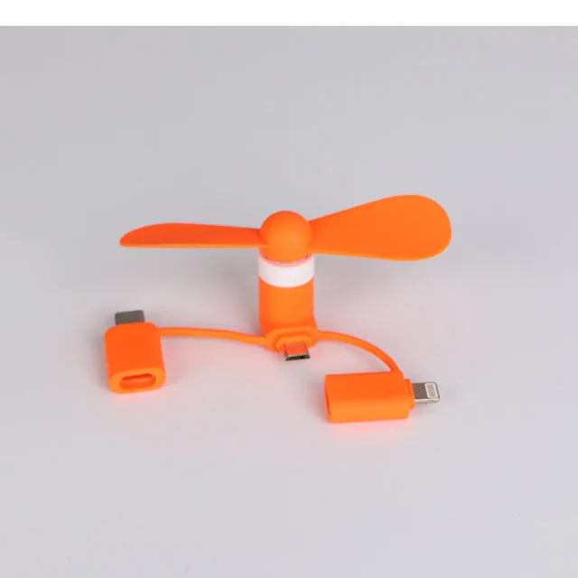 3 In 1 Portable Mini Cell Phone Cooling Fan Type C Micro Lightning Interface Cooler For iPhone Android iPad Travel Summer Gadget